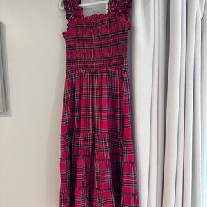 Aura Red and Black Plaid Maxi Dress